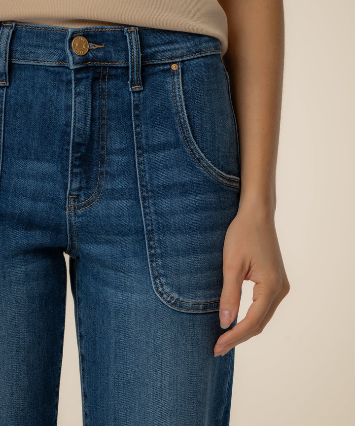 Avery High Rise Straight Leg | Fortune w/ Dark Wash