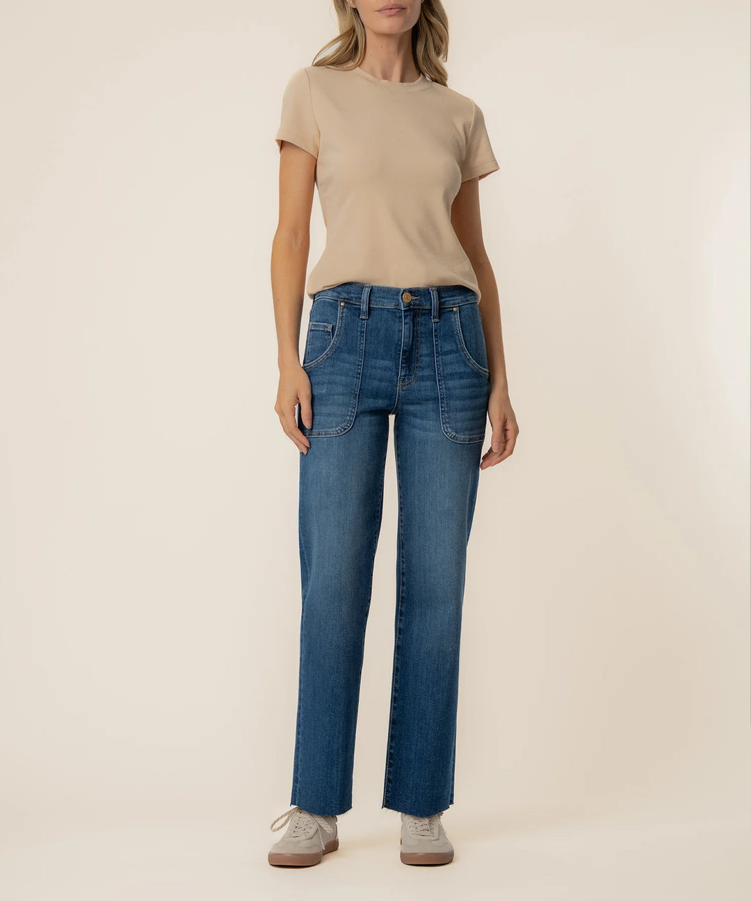 Avery High Rise Straight Leg | Fortune w/ Dark Wash