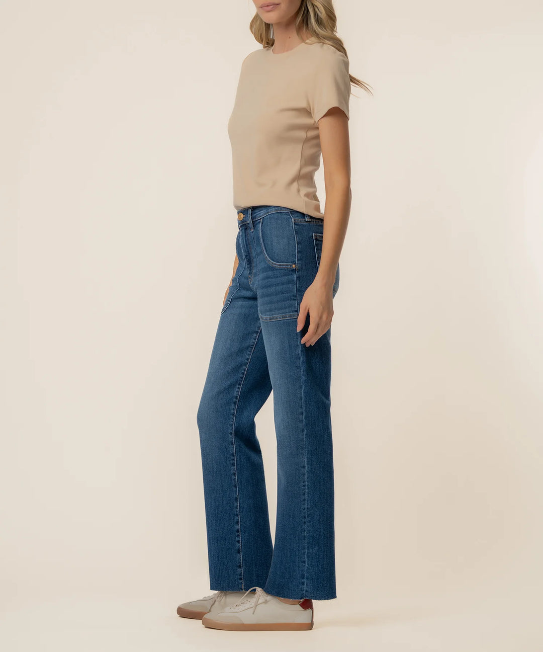 Avery High Rise Straight Leg | Fortune w/ Dark Wash
