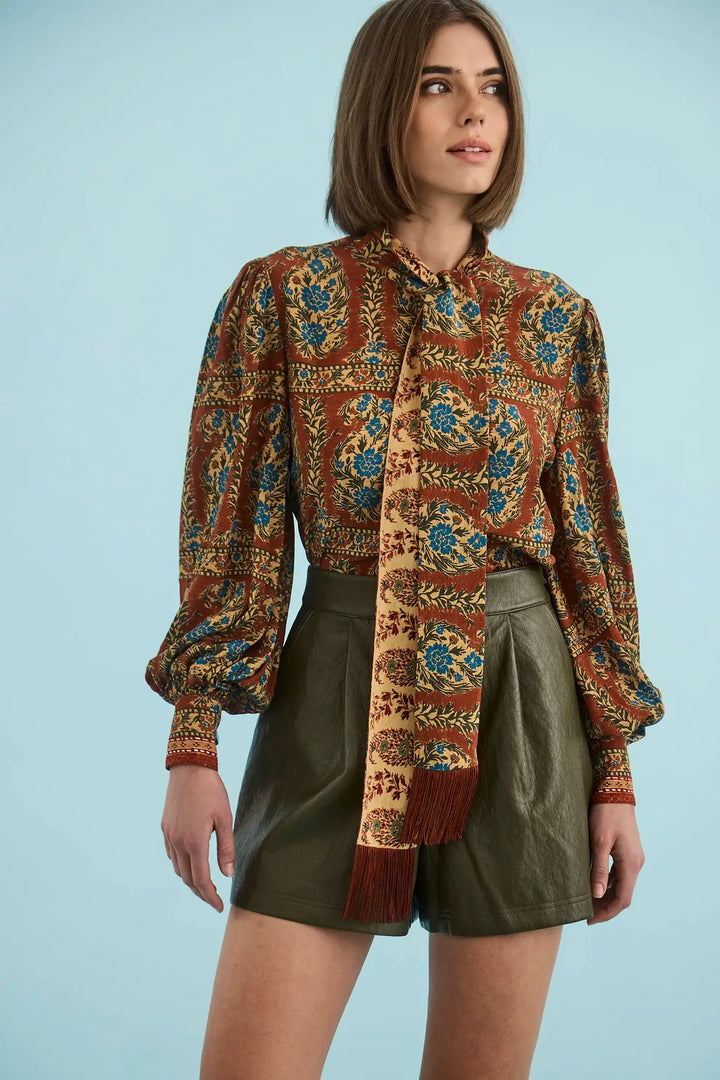 Karis Blouse | Amber Glen Brown
