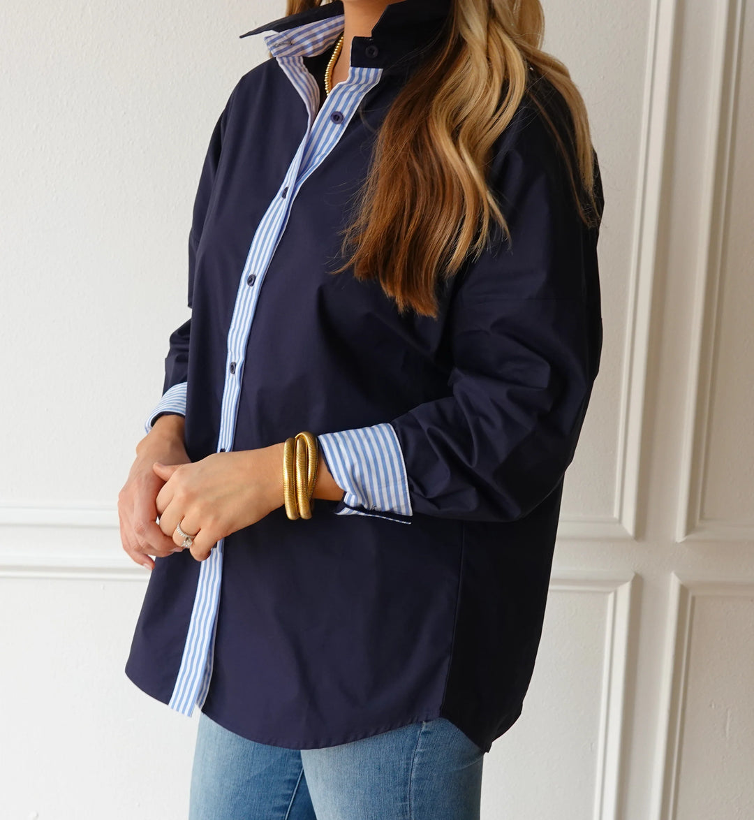 Katherine Top | Navy & Powder