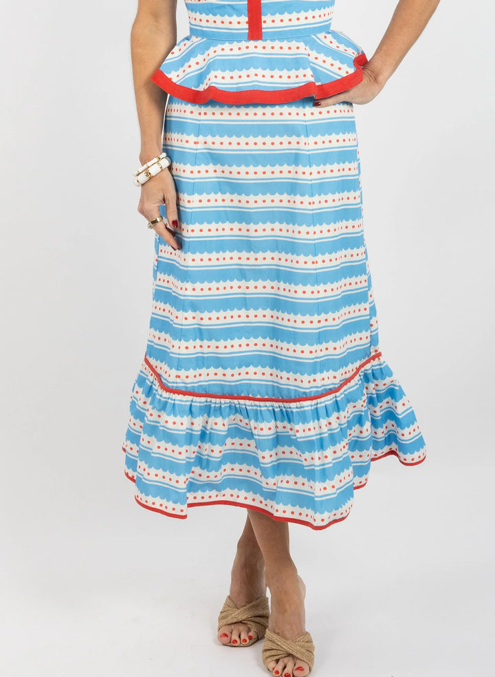 Addie Skirt | Blue Scallop