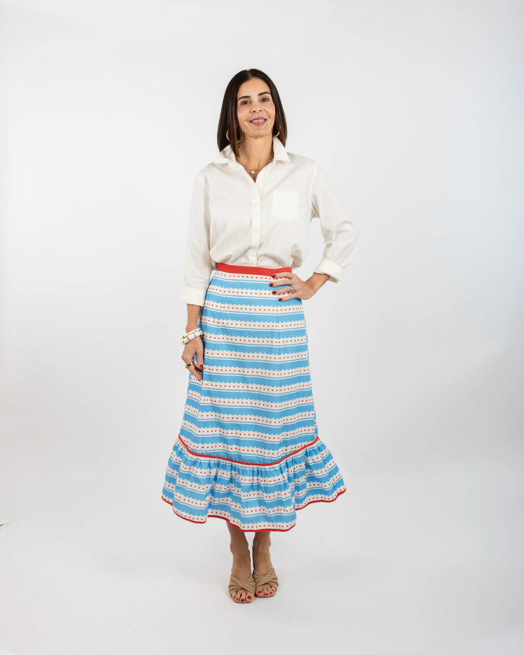 Addie Skirt | Blue Scallop