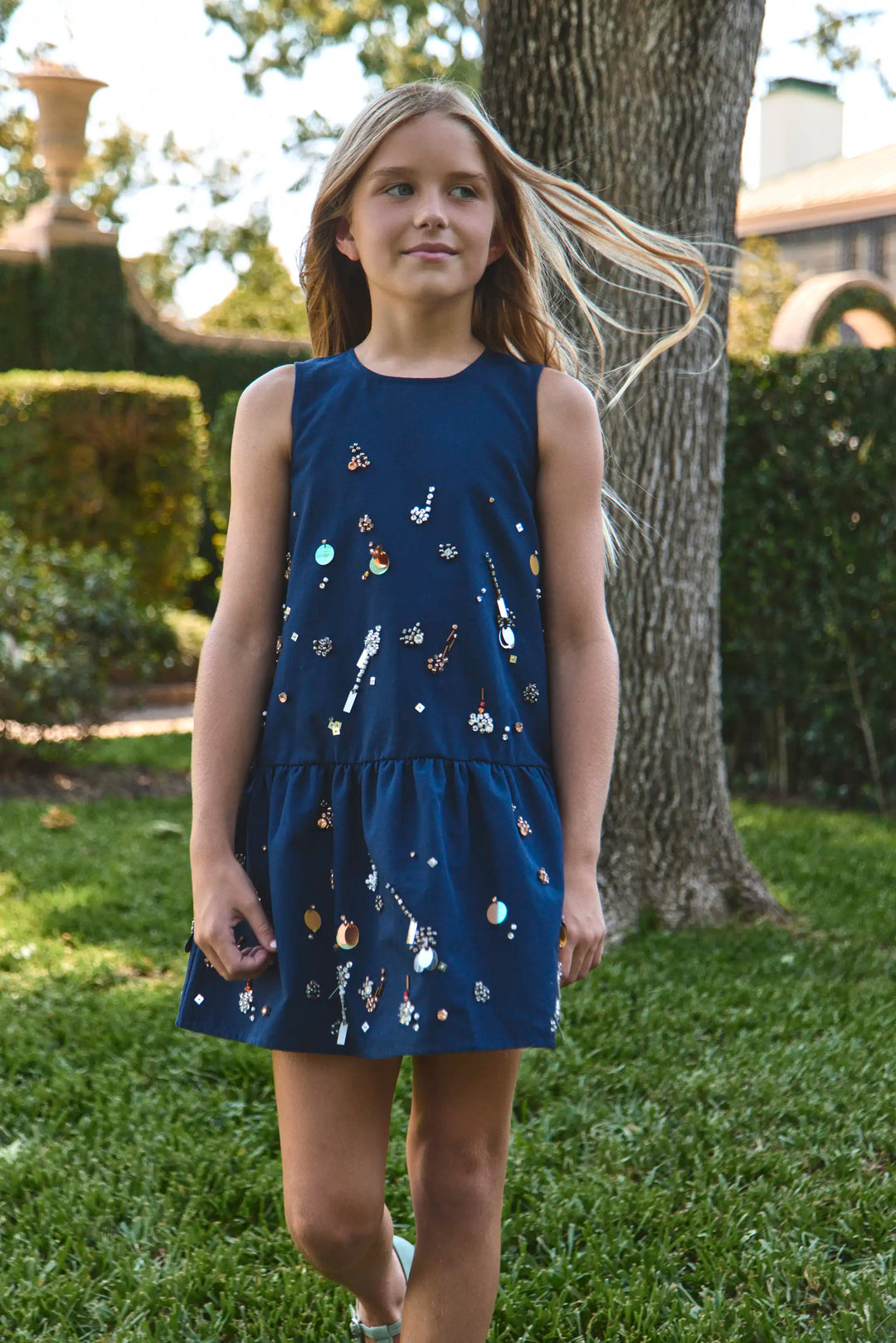 Kid's Ellie Dress | Midnight Blue