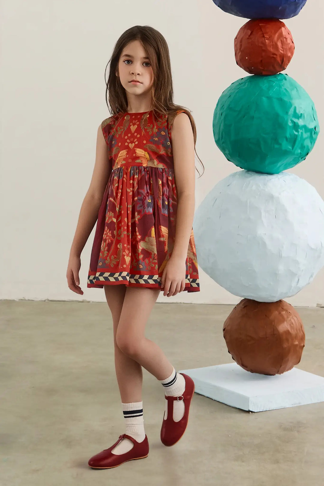 Kid's Piper Dress | Birds of a Feather Maroon