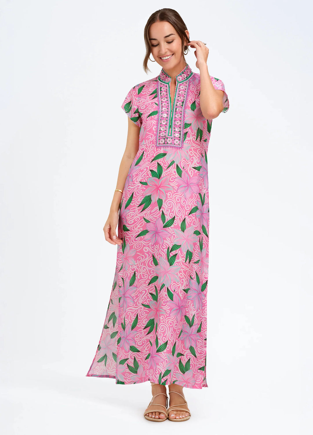 Lana Cap Sleeve Caftan | Mauii Pink