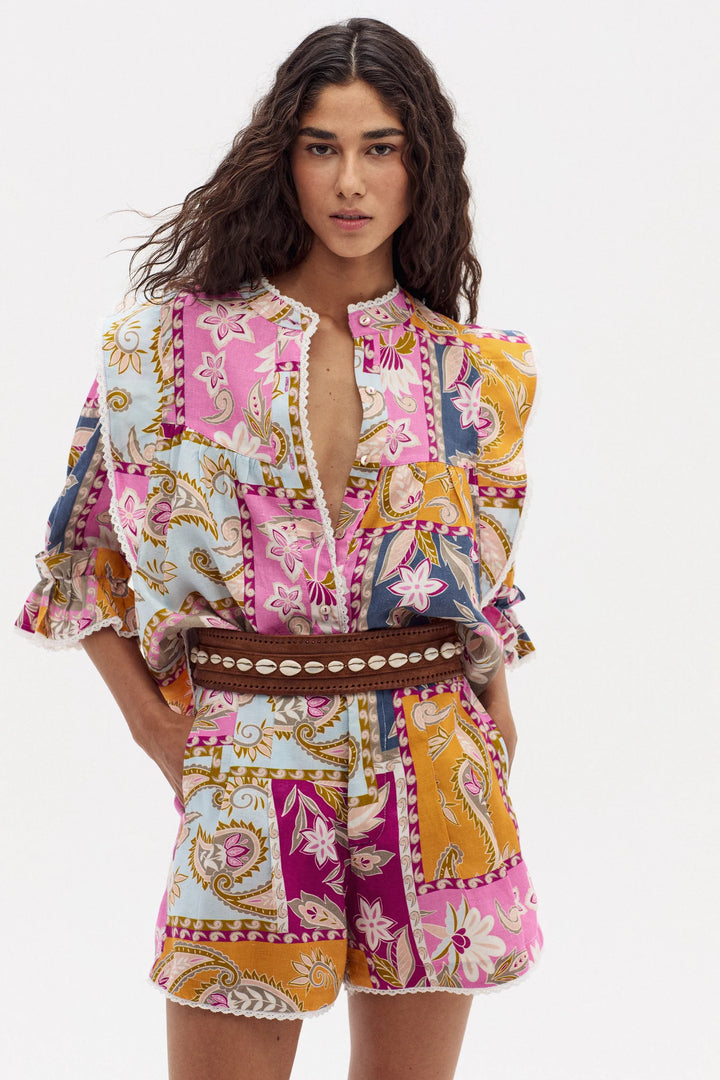 Folk Linen Shirt | Calypso