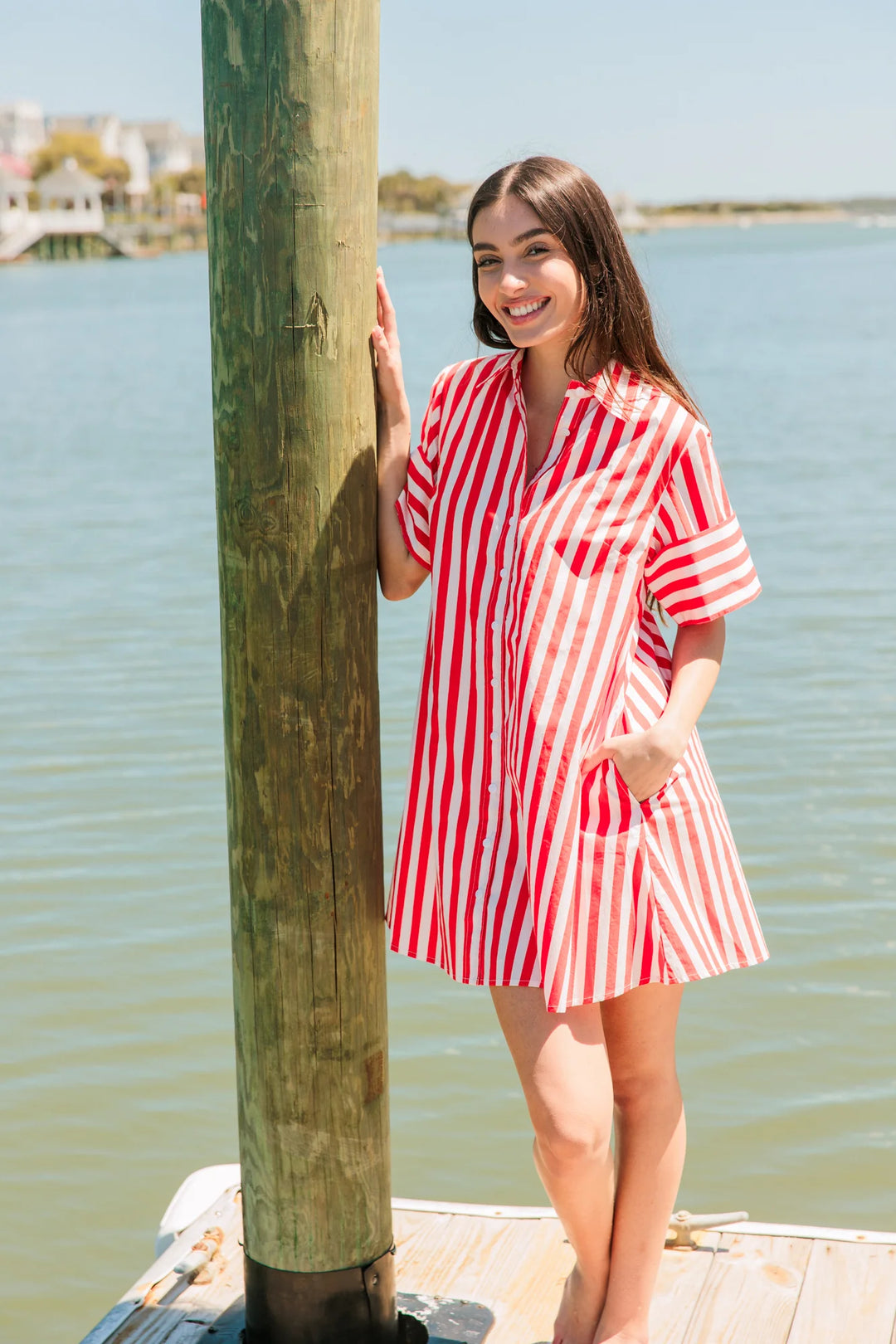 Dock Dress | Red Stripes