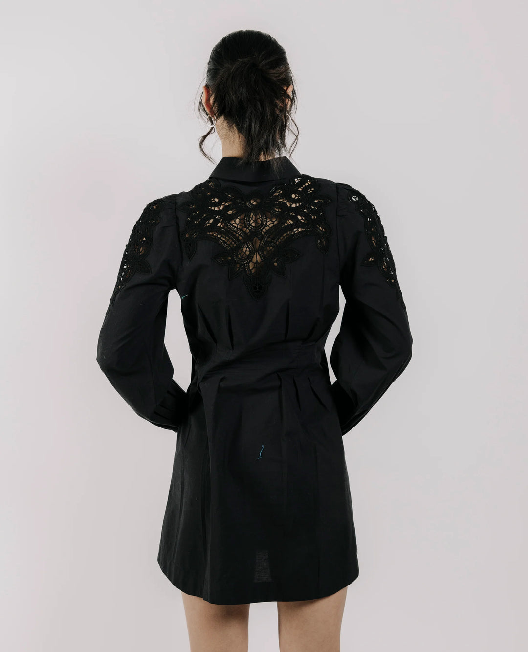 Marta Long Sleeve Mini Dress | Black