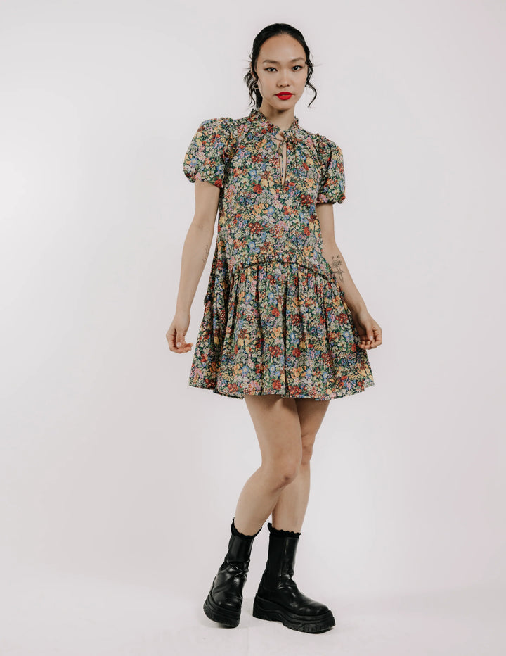 Edith Short Sleeve Mini Dress | Cottage Garden
