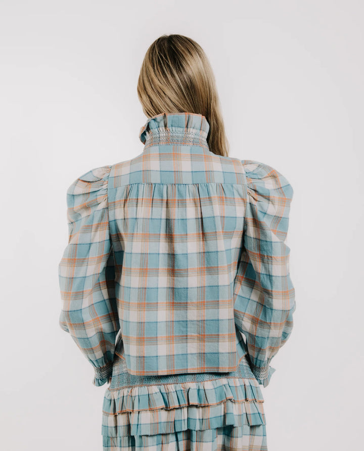 Long Sleeve Zuri Top | Wind Chime Plaid