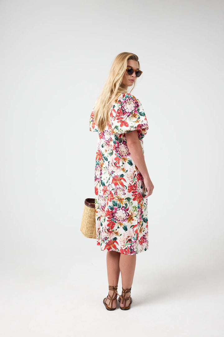 Angel Linen Dress | Full Bloom Print