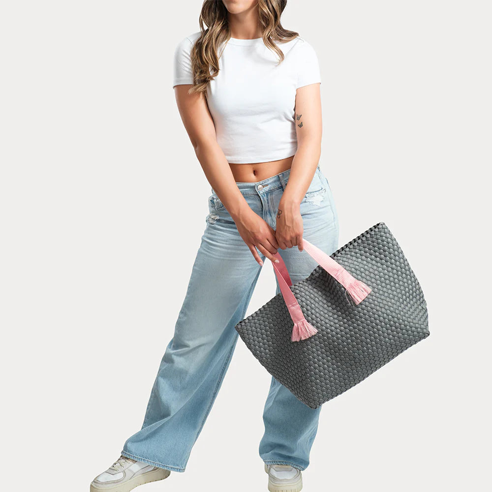 Linden Contrast Handled Woven Neoprene Tote | + Colors