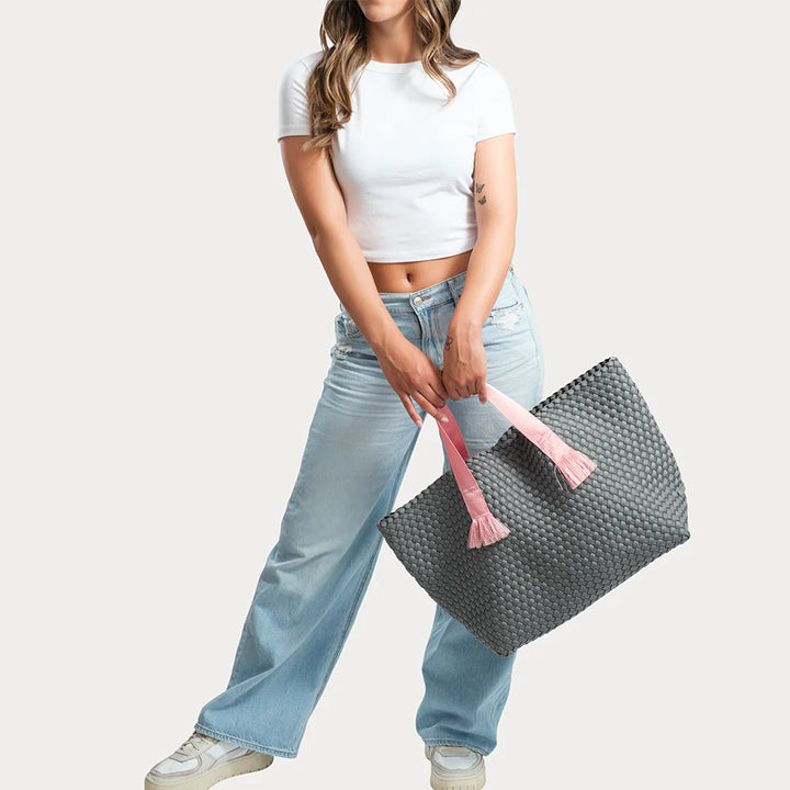 Linden Contrast Handled Woven Neoprene Tote | + Colors