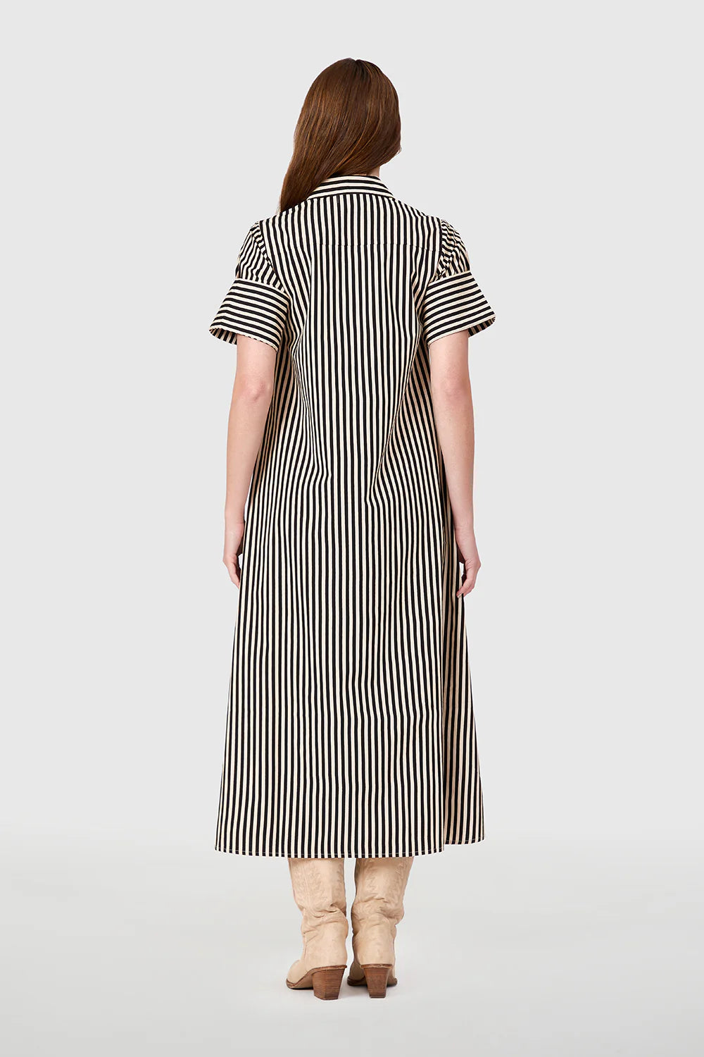 Gibbons Dress | Ganache Pinstripe
