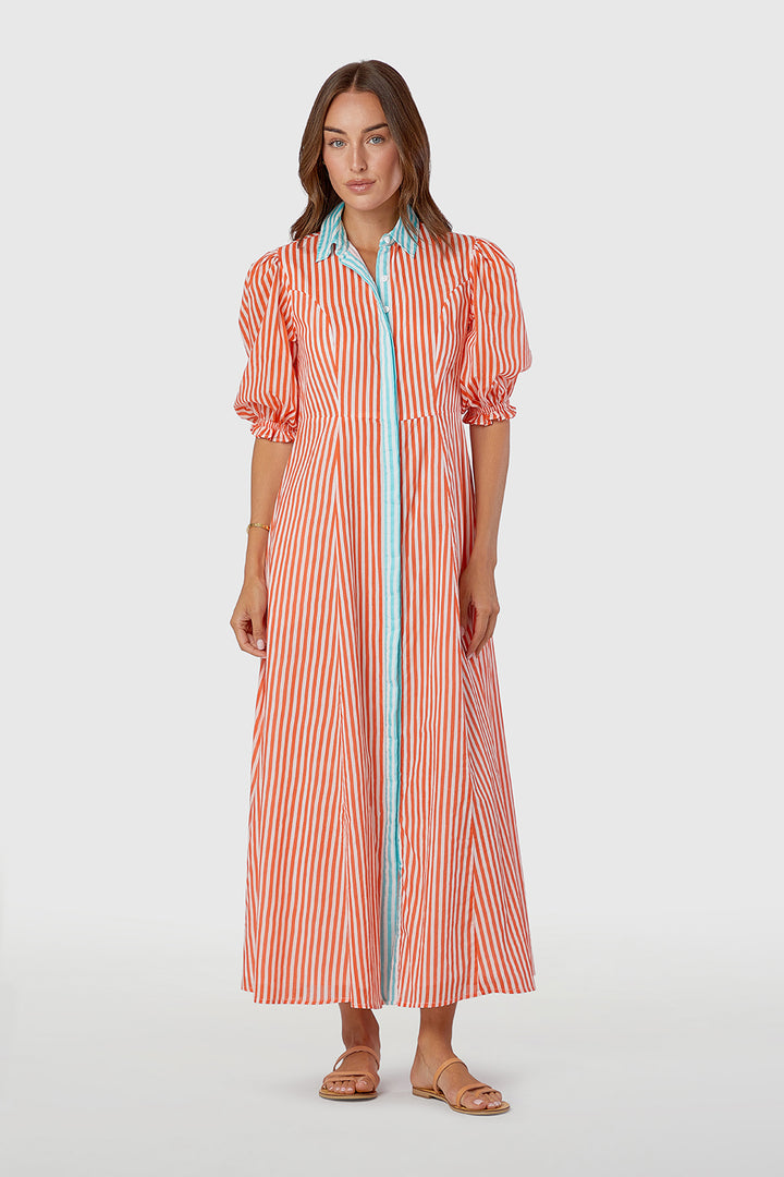 Rosie Dress | Salmon Stripe