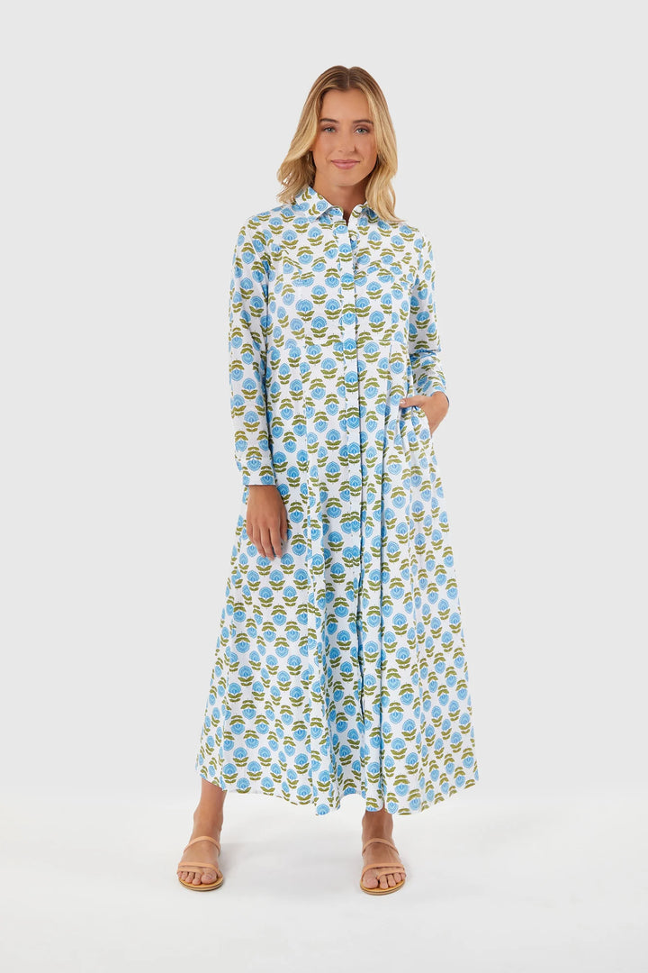 Classic Shirtdress | Liv Blue Motif