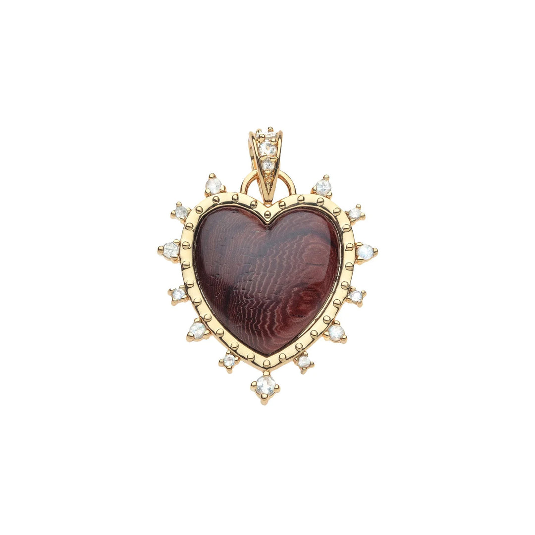 LOVE Dolce Carved Heart Pendant on Classic Rolo Chain