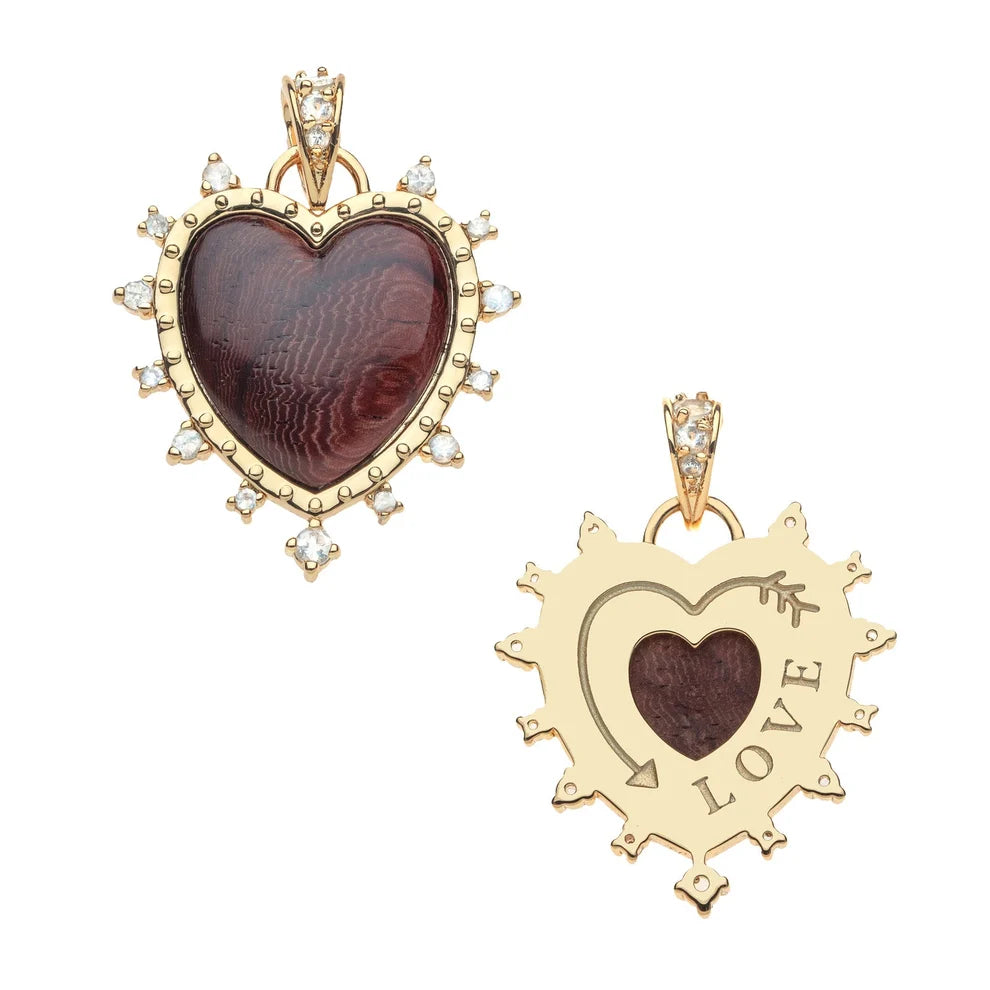 LOVE Dolce Carved Heart Pendant on Classic Rolo Chain