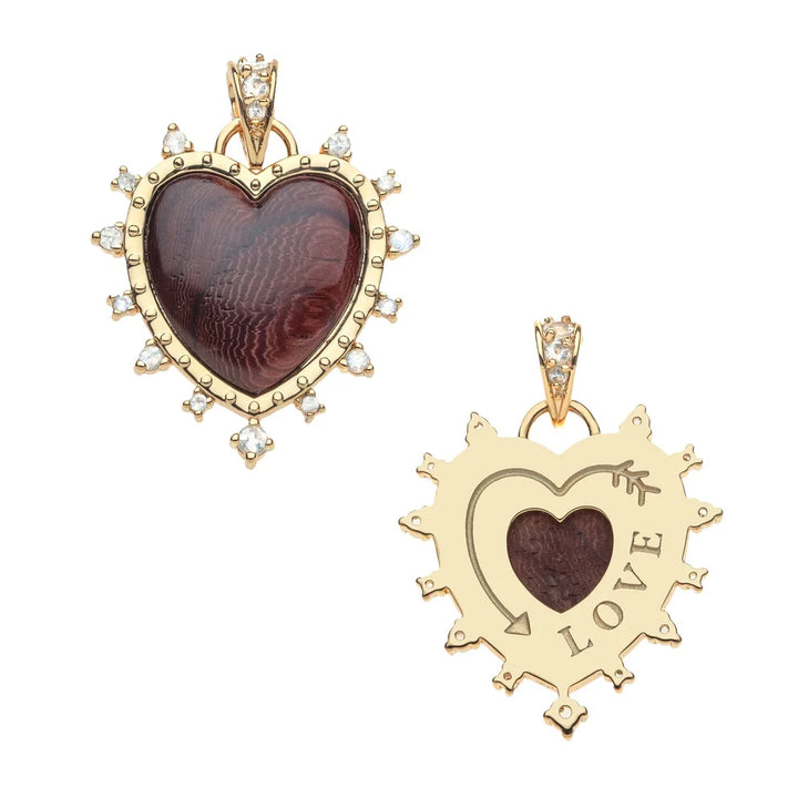 LOVE Dolce Carved Heart Pendant on Classic Rolo Chain
