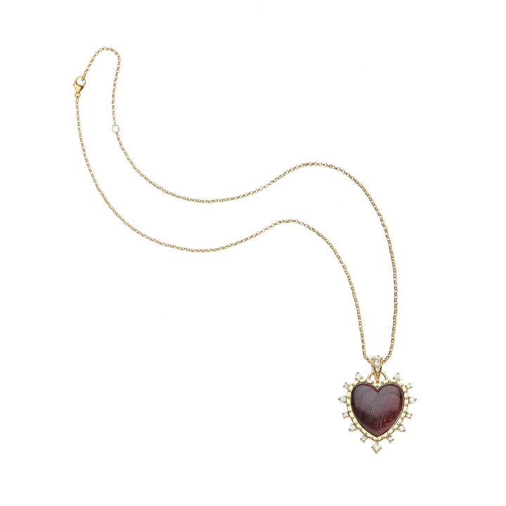 LOVE Dolce Carved Heart Pendant on Classic Rolo Chain