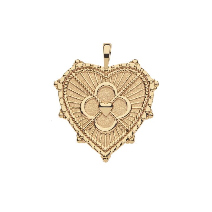 LOVE Quatrefoil Heart Pendant on Rolo Chain