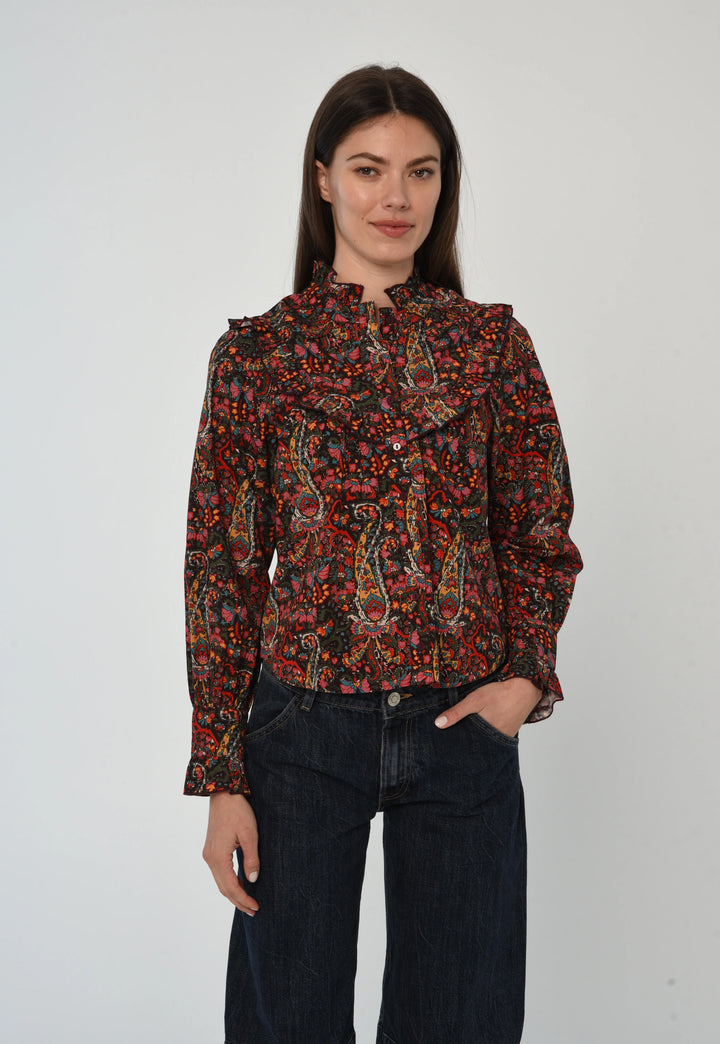 Faylinn Top | Harlequin Print