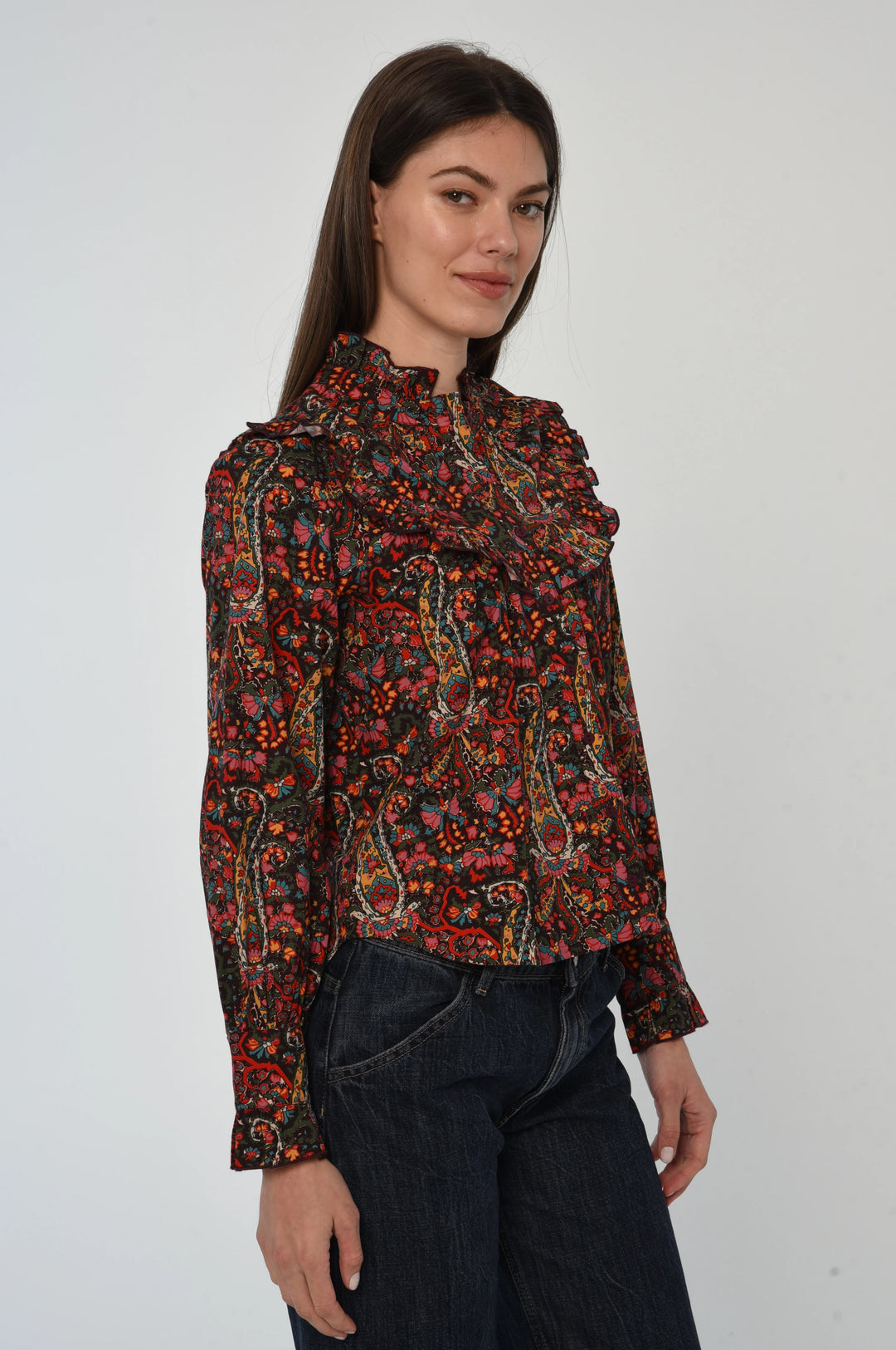 Faylinn Top | Harlequin Print