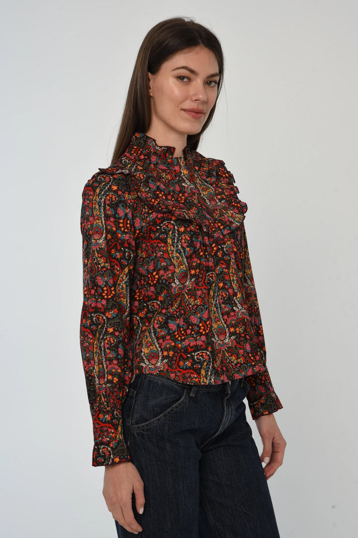 Faylinn Top | Harlequin Print