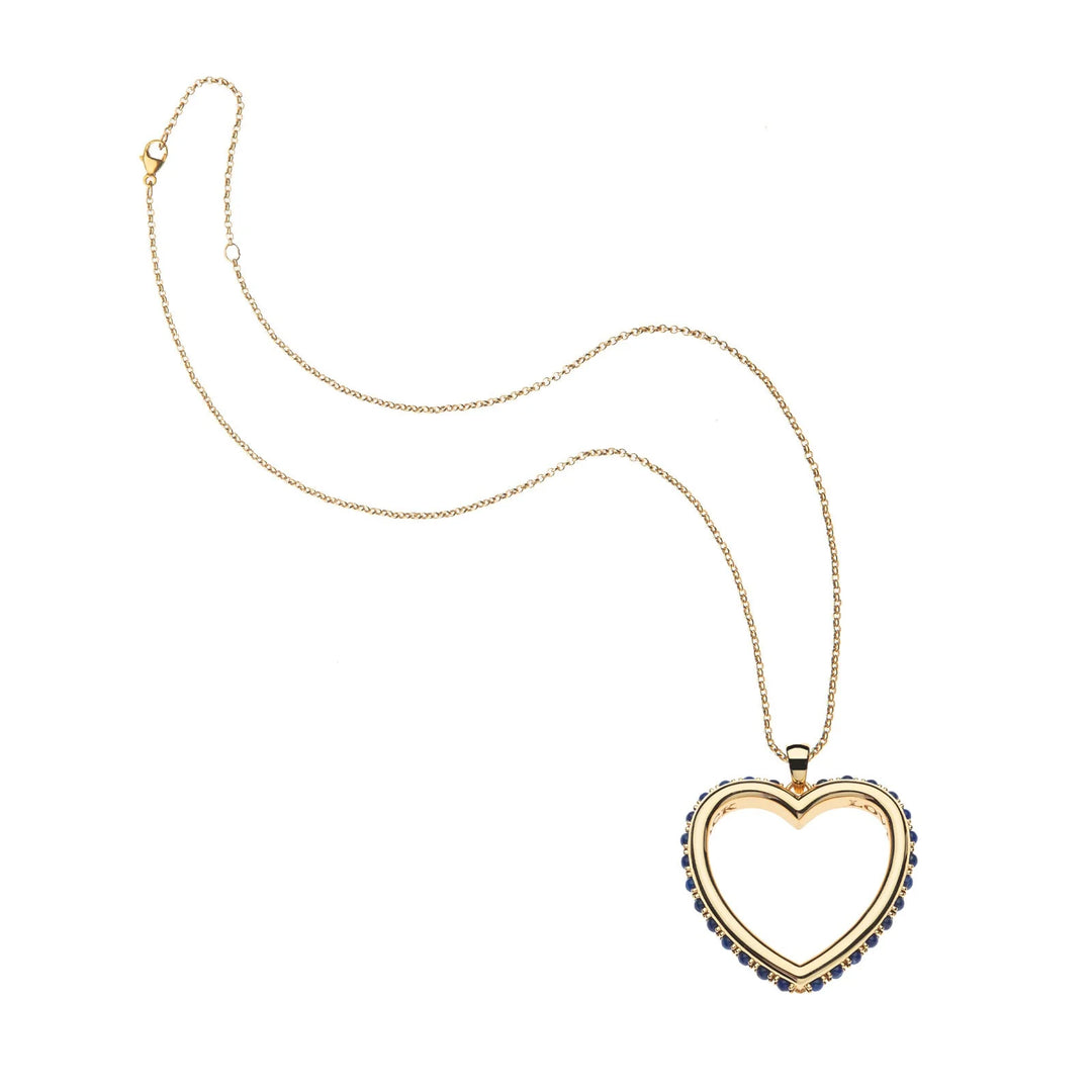 LOVE You to the Moon and Back Heart on 16-18" Classic Rolo Chain
