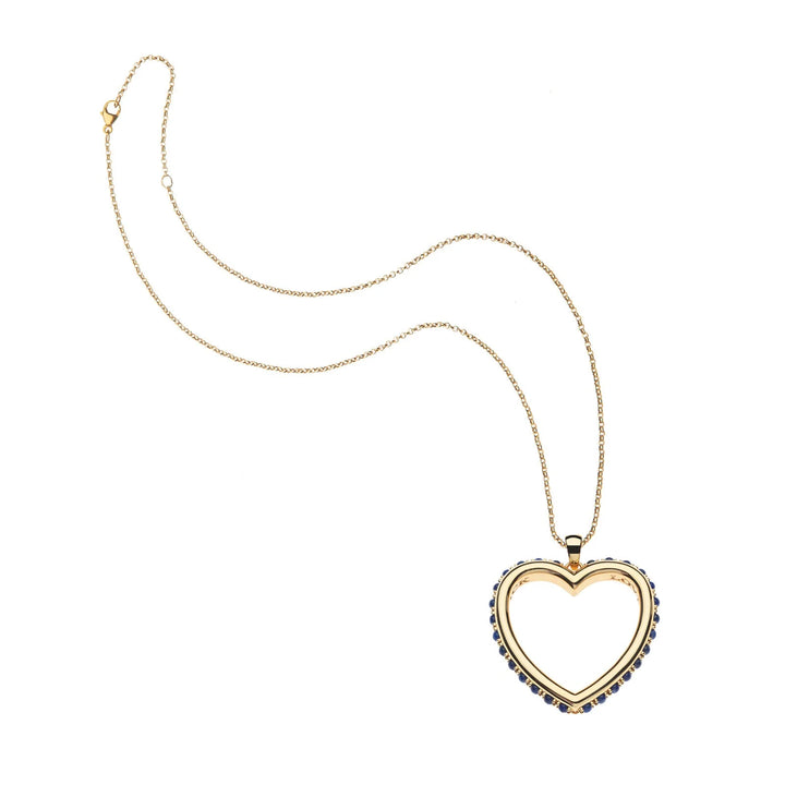LOVE You to the Moon and Back Heart on 16-18" Classic Rolo Chain