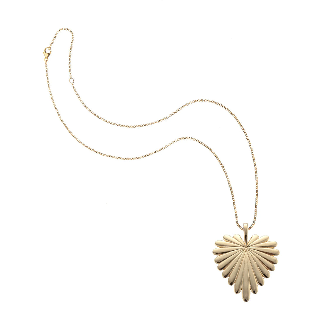 LOVE Full-Heart Pendant Gold | 16-18" Classic Rolo Chain