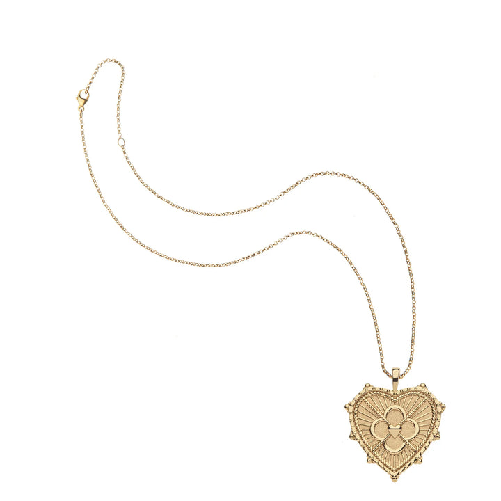 LOVE Quatrefoil Heart Pendant on Rolo Chain