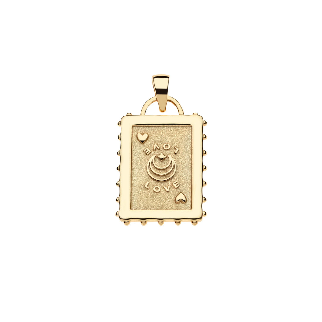 LOVE Queen of Hearts Card Pendant - Charlotte's Inc