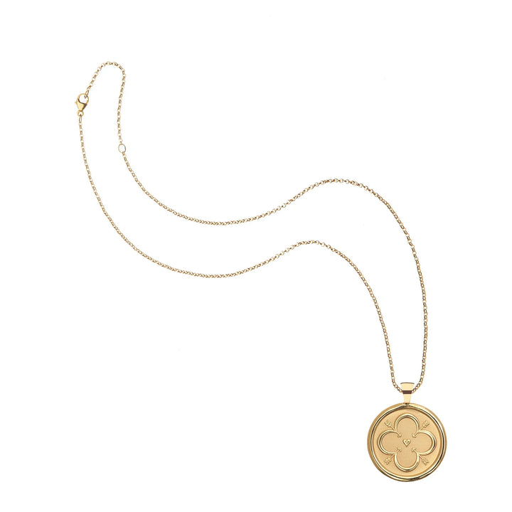 LOVE Original Pendant Coin Gold | 16-18" Classic Rolo Chain