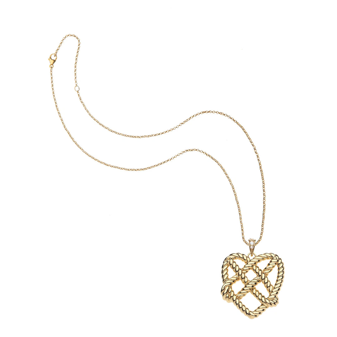 LOVE in a Knot Heart Pendant