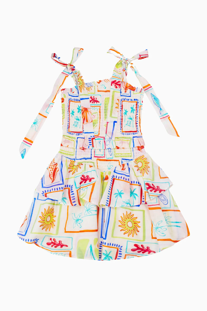 Lucia Tween Dress | White Multi