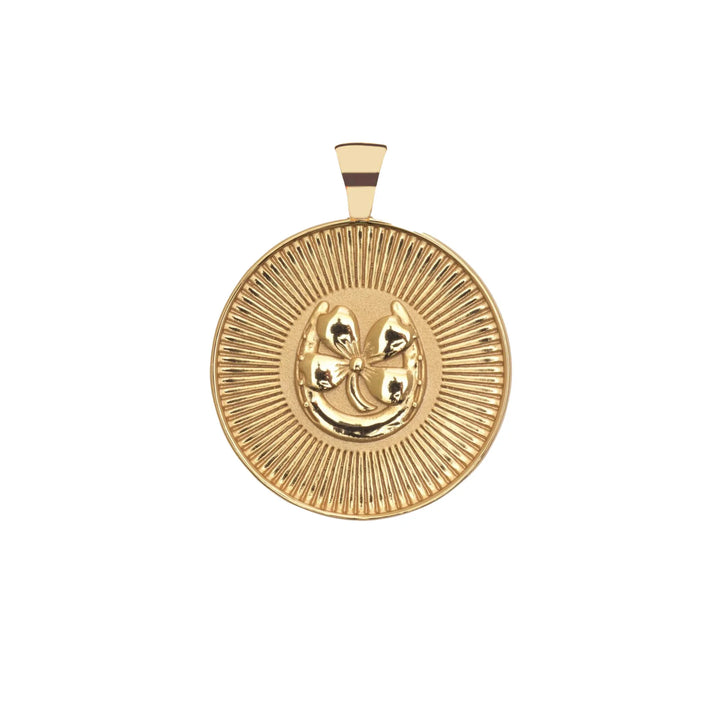 LUCKY Original Pendant Coin Gold | 16-18" Classic Rolo Chain