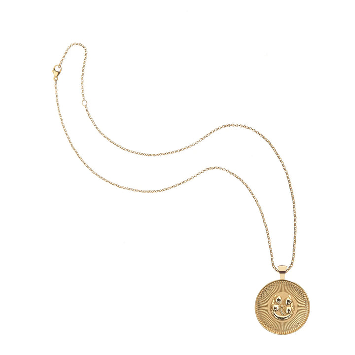 LUCKY Original Pendant Coin Gold | 16-18" Classic Rolo Chain