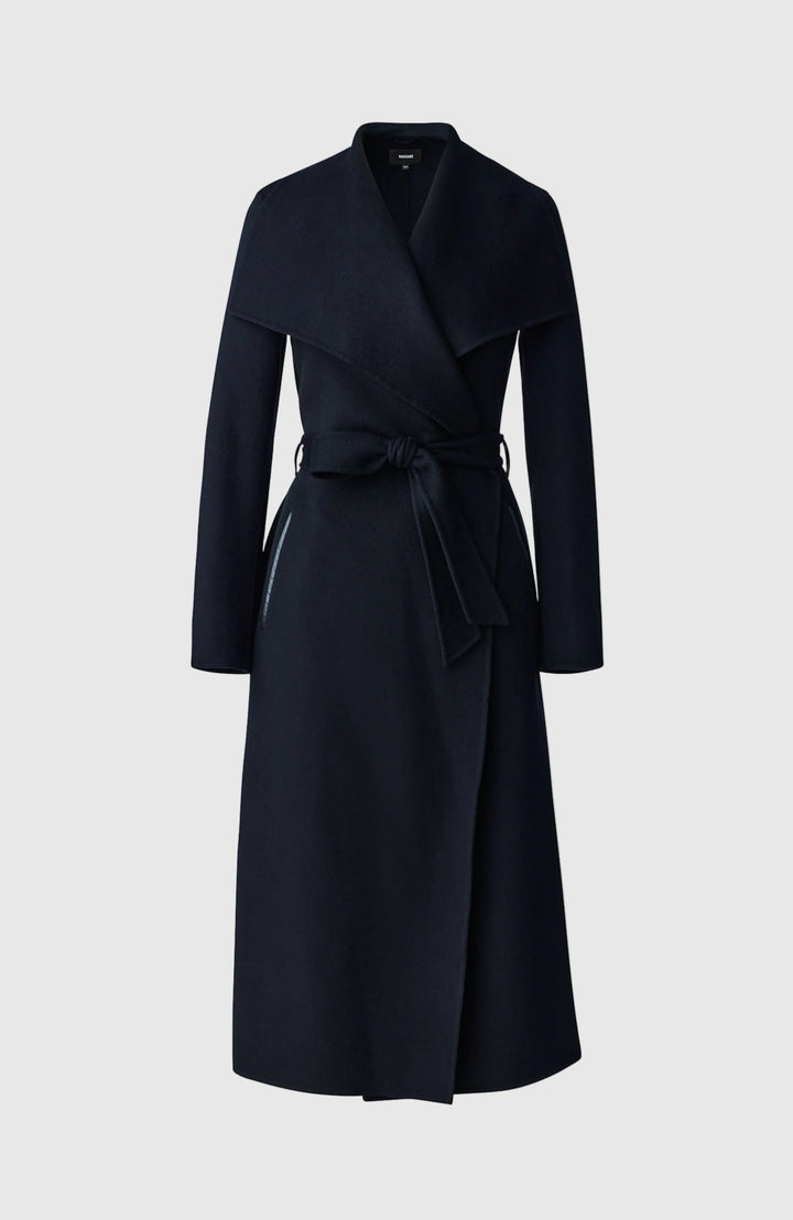 MAI-CN Wool Wrap Coat | Black