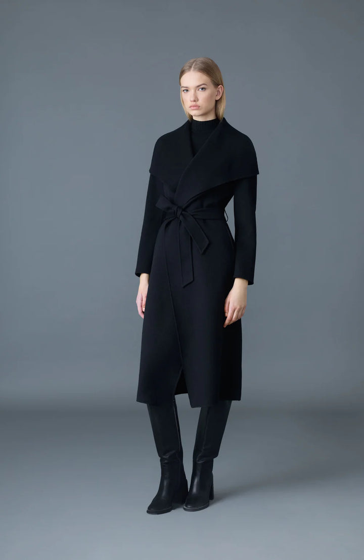MAI-CN Wool Wrap Coat | Black