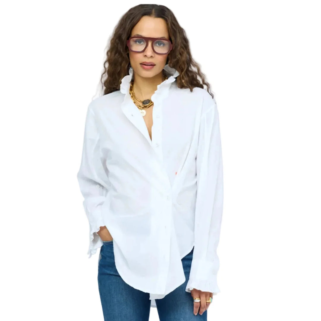 Mia Ruffle Shirt | White