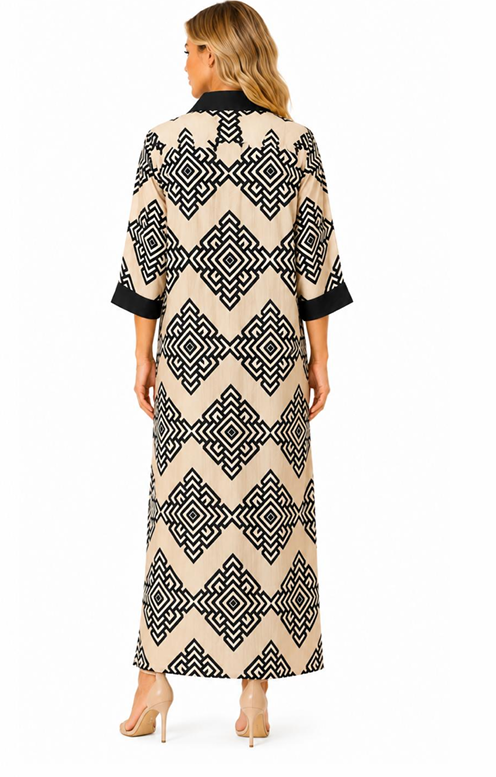 Monica Dress | Black & Tan