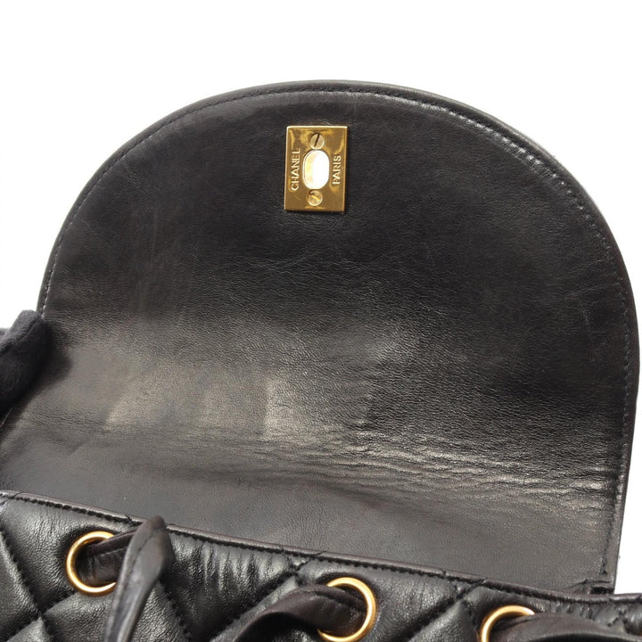 Chanel Black Matelasse Backpack Lambskin Leather