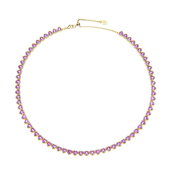 Made from LOVE Tennis Necklace | Pink - Charlotte's Inc