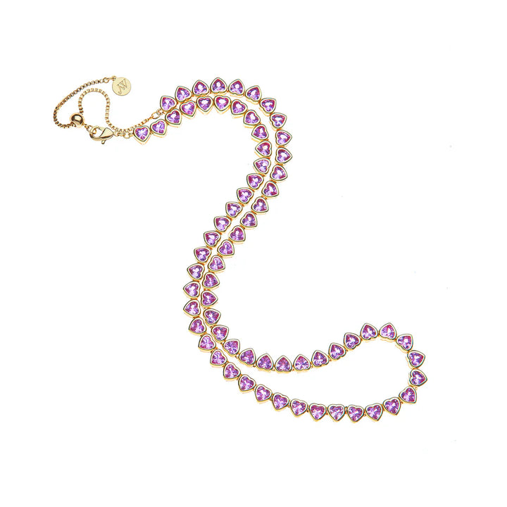 Made from LOVE Tennis Necklace | Pink - Charlotte's Inc