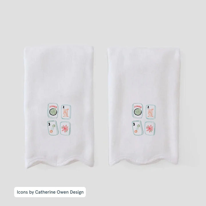 Scalloped Powder Bath Towels | Mahjong Tiles