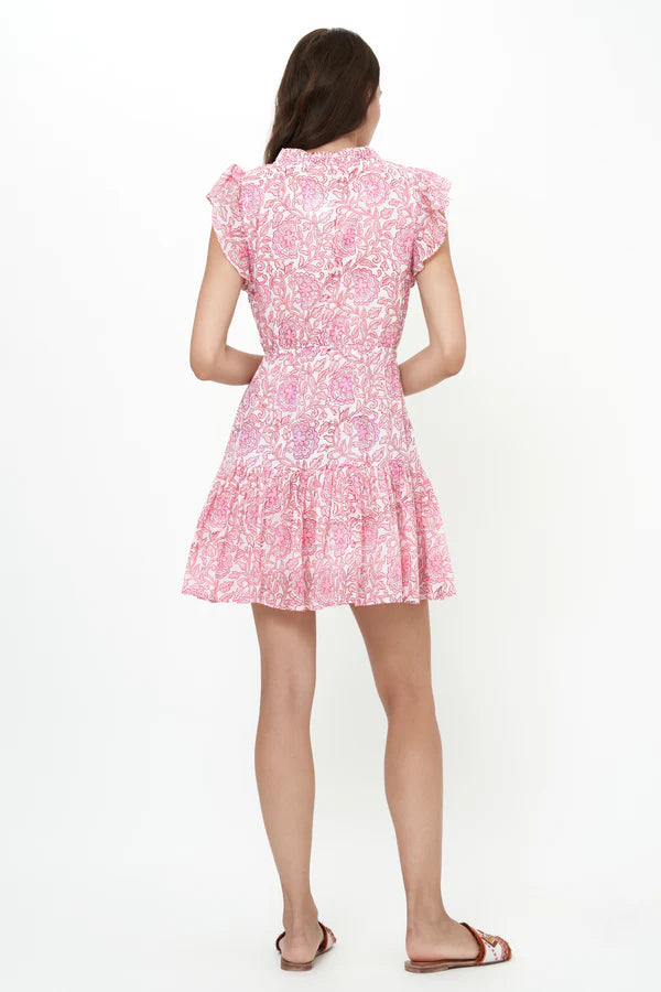 Cinched Flirty Short Dress | Malta Pink