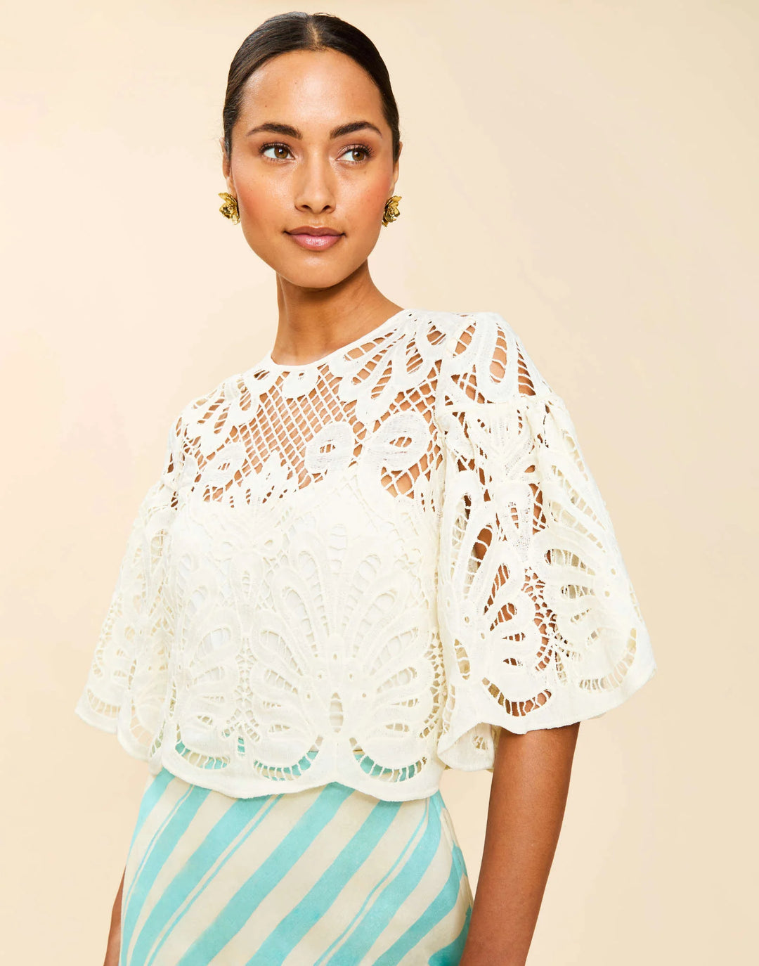 Marianna Lace Top | Ivory