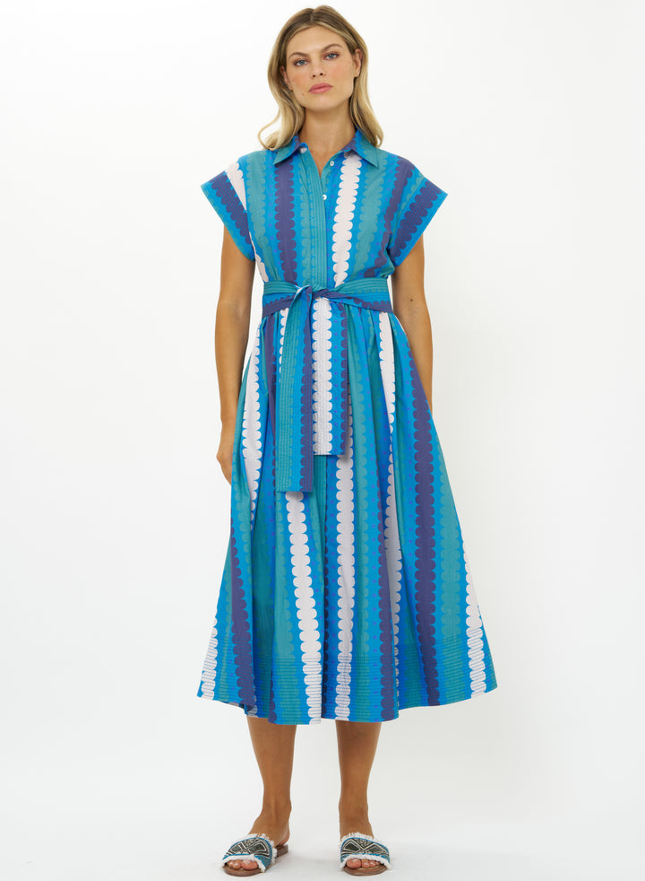 Belted Shirt Dress | Meko Blue